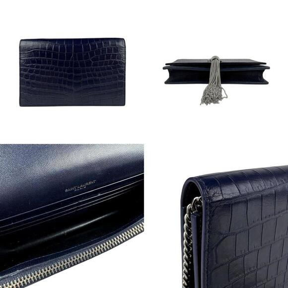 SAINT LAURENT Navy Leather Wallet - Picture 3 of 5